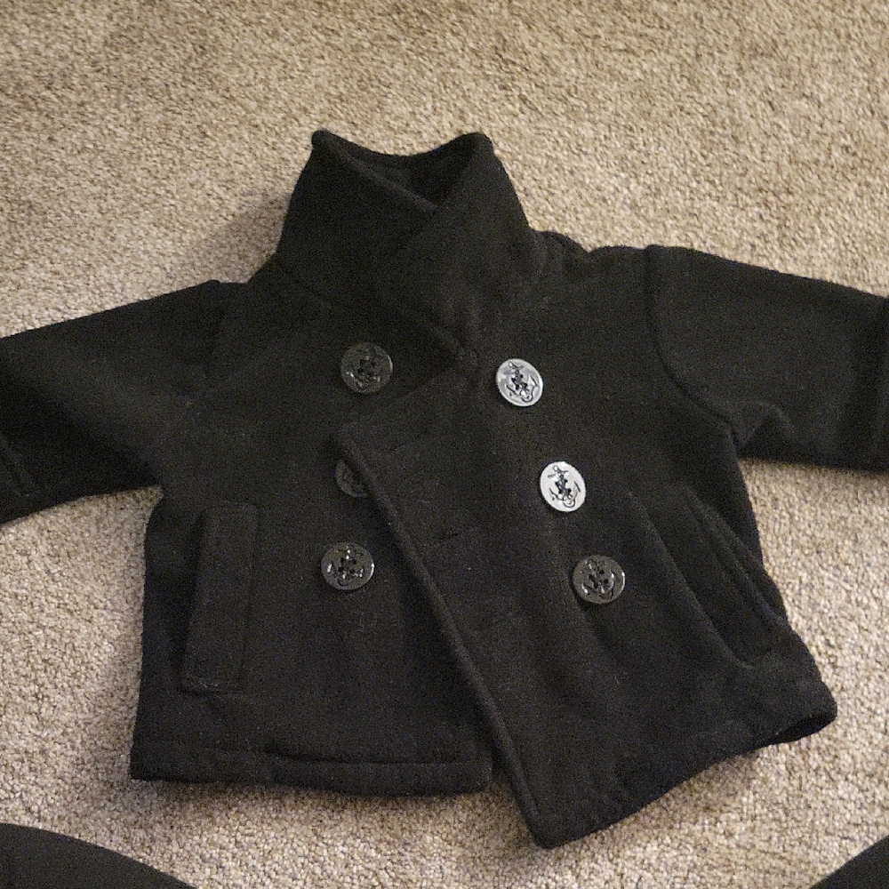 Stylish Black Kids Peacoat